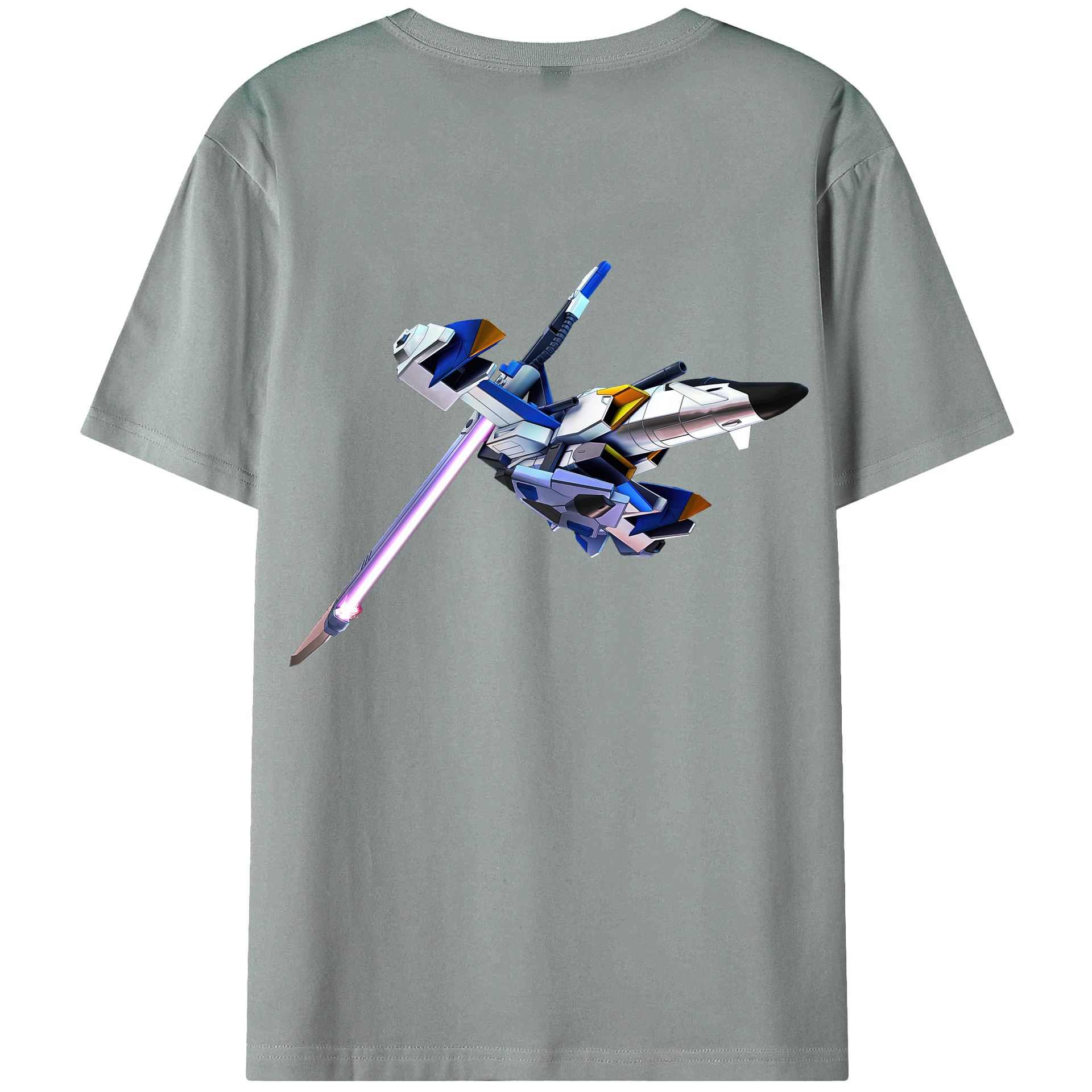 （画像用） 機動戦士ガンダム Mobile Suit Gundam 綿100％ メンズ半袖Tシャツ（バックプリント） 通気性